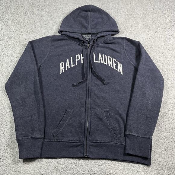 Polo Ralph Lauren Hoodie Mens XL Full Zip Sweatshirt Spell Out Vintage Y2K 67 - Picture 1 of 16